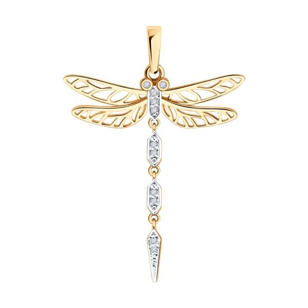 Подвеска из красного золота с бриллиантами