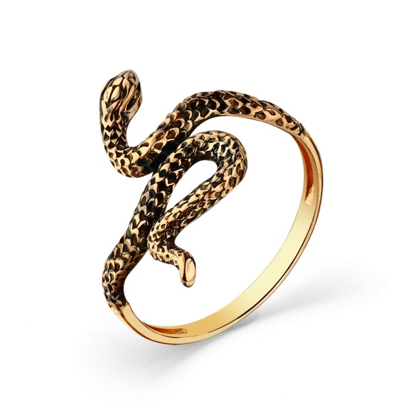 Кольцо из красного золота в форме змеи