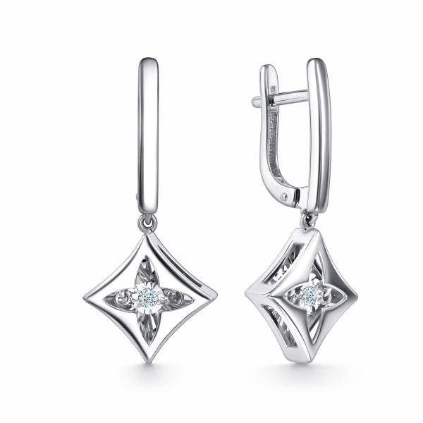 Серьги из белого золота с бриллиантами