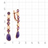 Серьги из красного золота с аметистами и эмалью