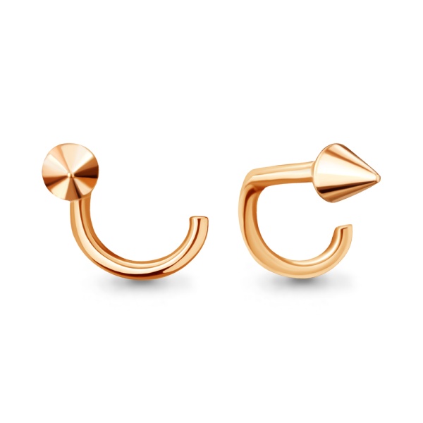 Пирсинг в нос из красного золота