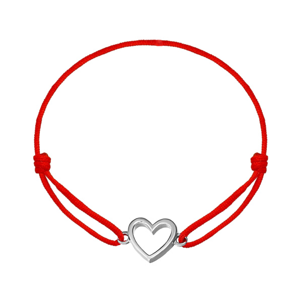 Браслет красная нить с серебром