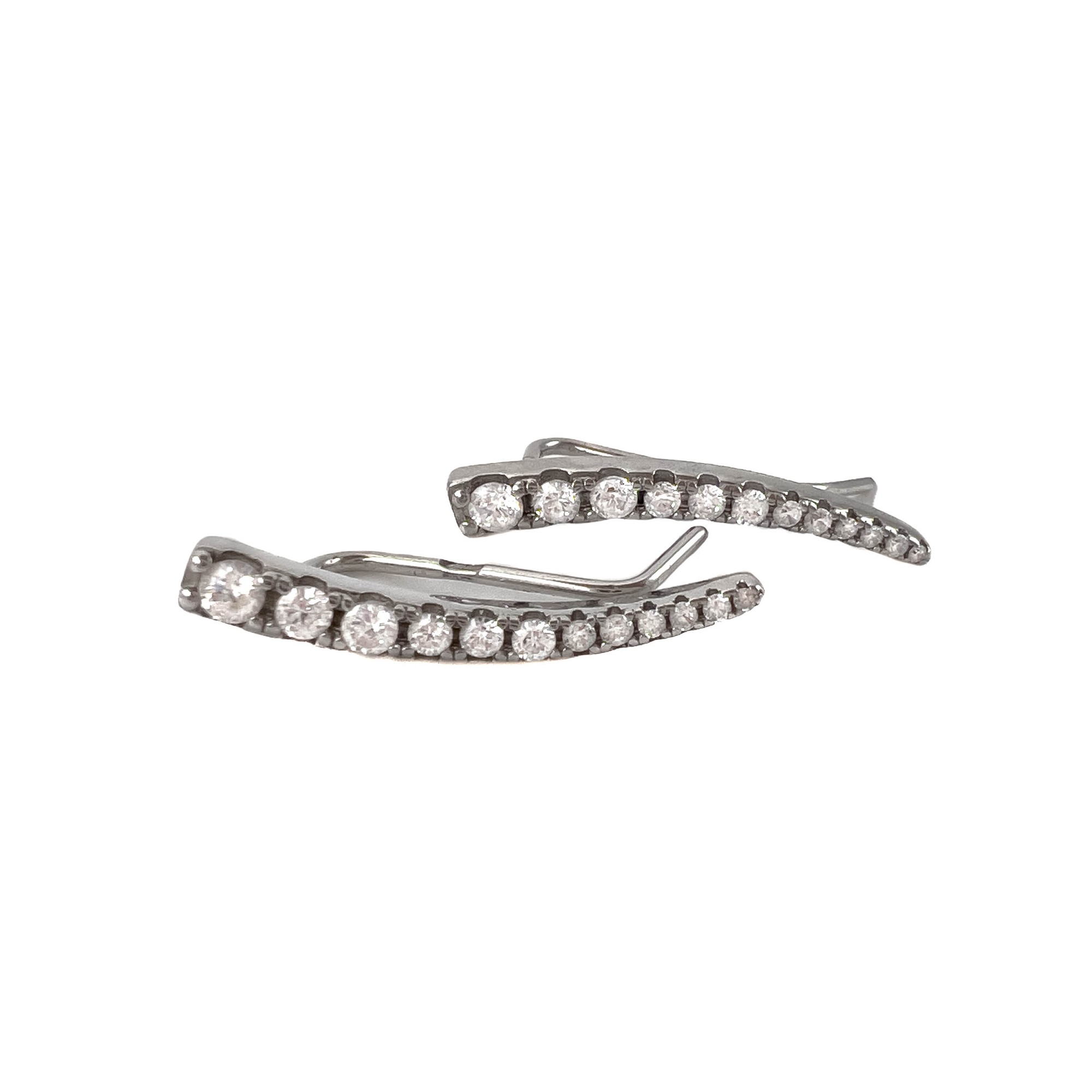 Серьги из серебра с фианитами