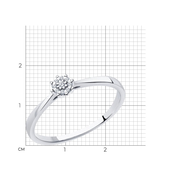 Кольцо из белого золота с бриллиантами