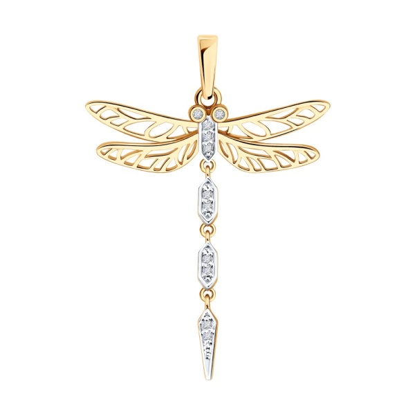 Подвеска из красного золота с бриллиантами