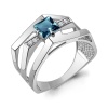Кольцо из серебра с топазом и фианитами