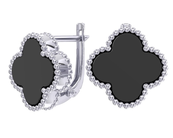 Серьги из серебра с агатом