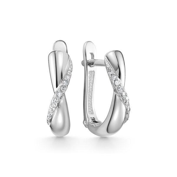 Серьги из белого золота с бриллиантами