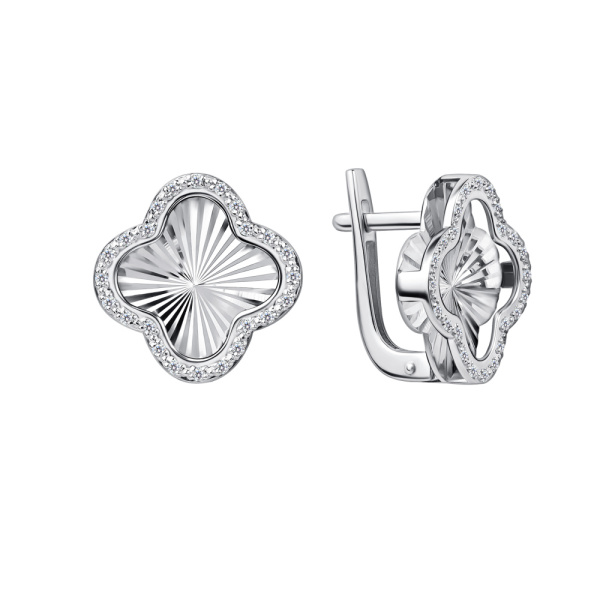 Серьги из белого золота с бриллиантами