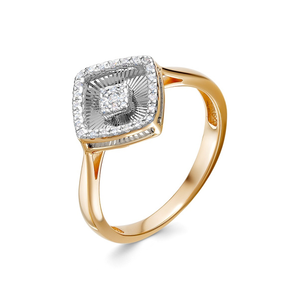 Кольцо из красного золота с бриллиантами