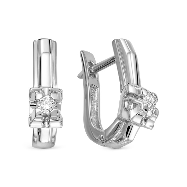 Серьги из белого золота с бриллиантами