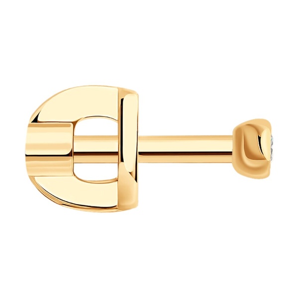 Моносерьга из красного золота с бриллиантом