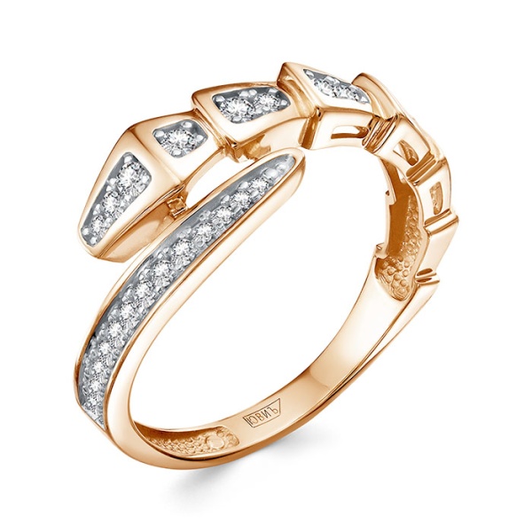 Кольцо из красного золота с бриллиантами