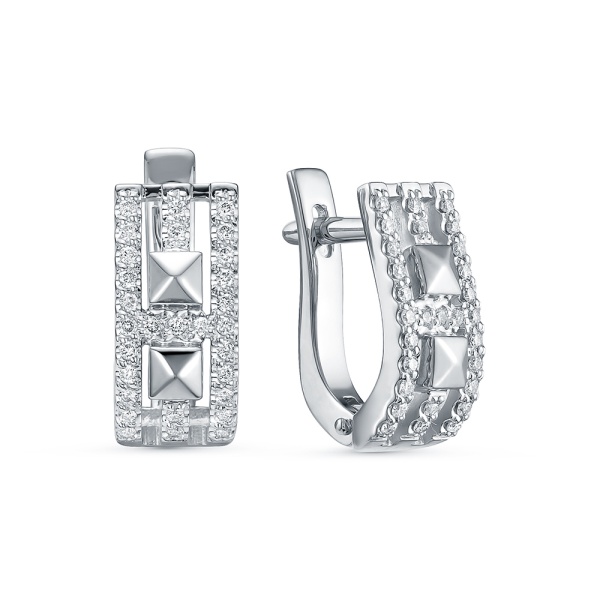 Серьги из белого золота с бриллиантами