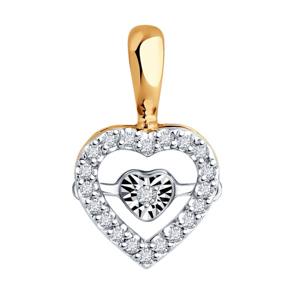 Подвеска из красного золота с бриллиантами