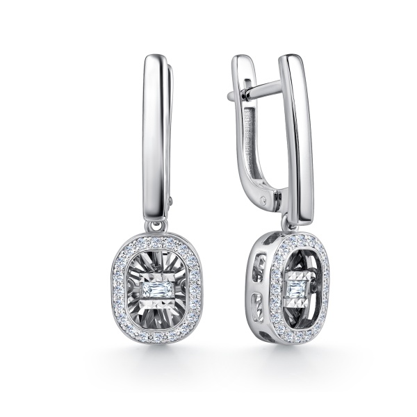 Серьги из белого золота с бриллиантами