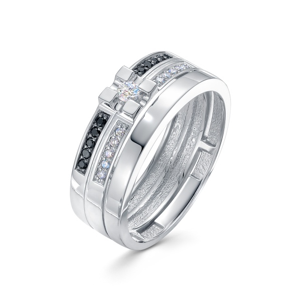 Кольцо из белого золота с бриллиантами