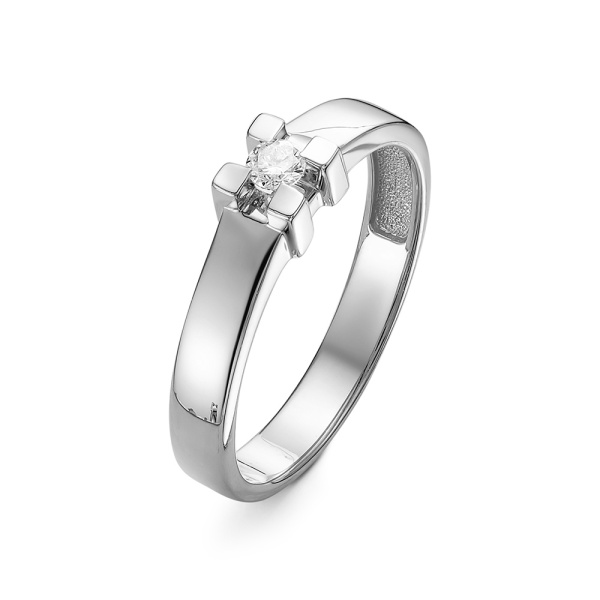 Кольцо из белого золота с бриллиантом