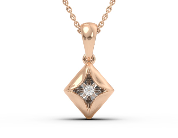 Подвеска из красного золота с танцующим бриллиантом