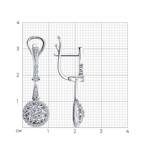 Серьги из белого золота с бриллиантами