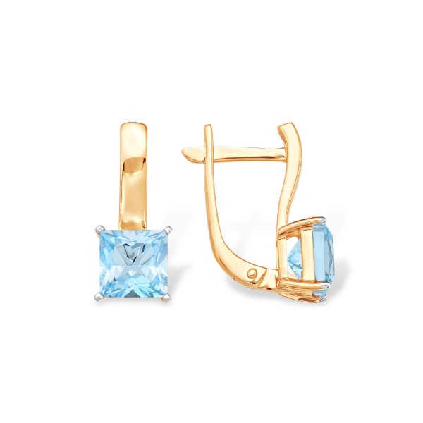 Серьги из красного золота с топазами