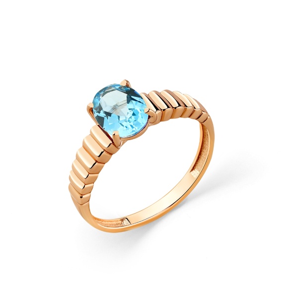 Кольцо из красного золота с топазом