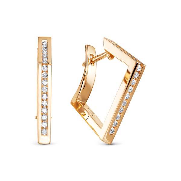 Серьги из красного золота с бриллиантами