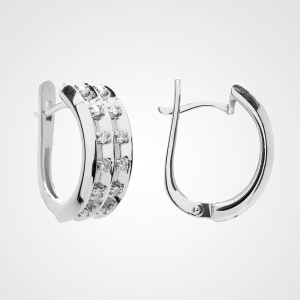 Серьги из белого золота с бриллиантами