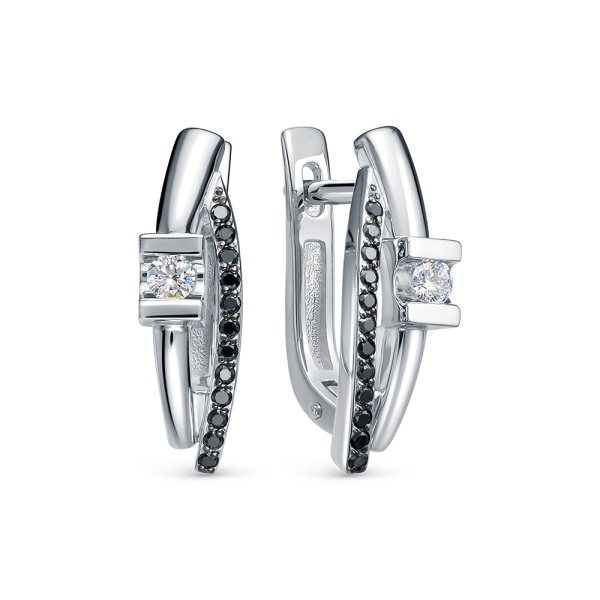 Серьги из белого золота с бриллиантами