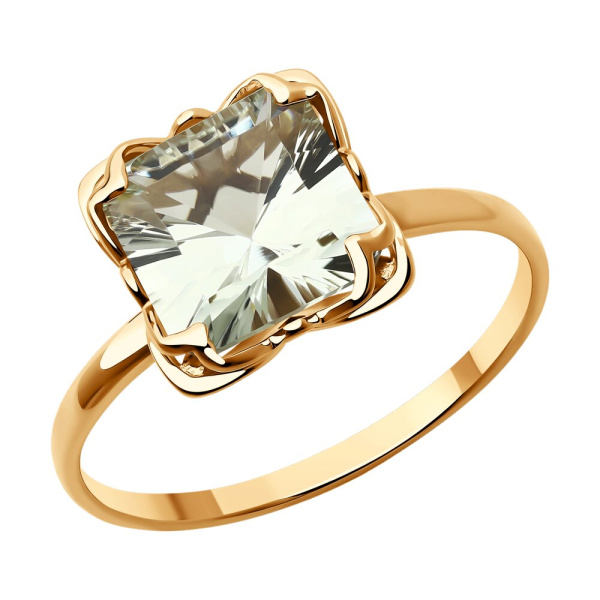 Кольцо из красного золота с аметистом