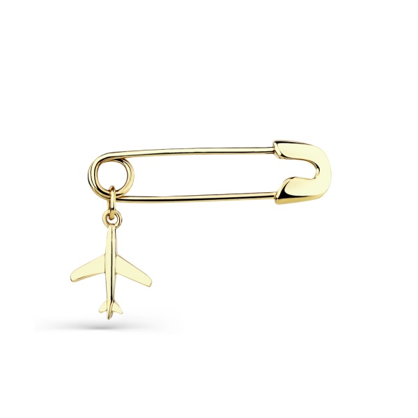 Брошь из желтого золота «Самолетик»