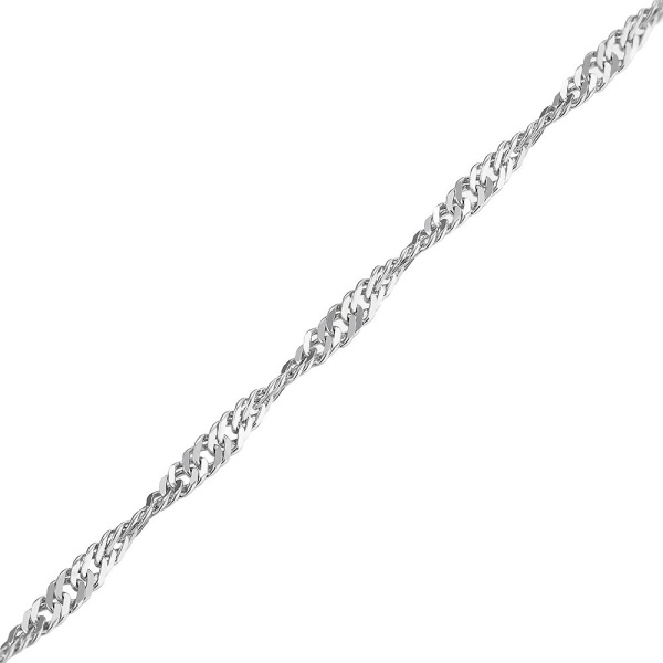 Цепь из белого золота 585, плетение «Сингапур»