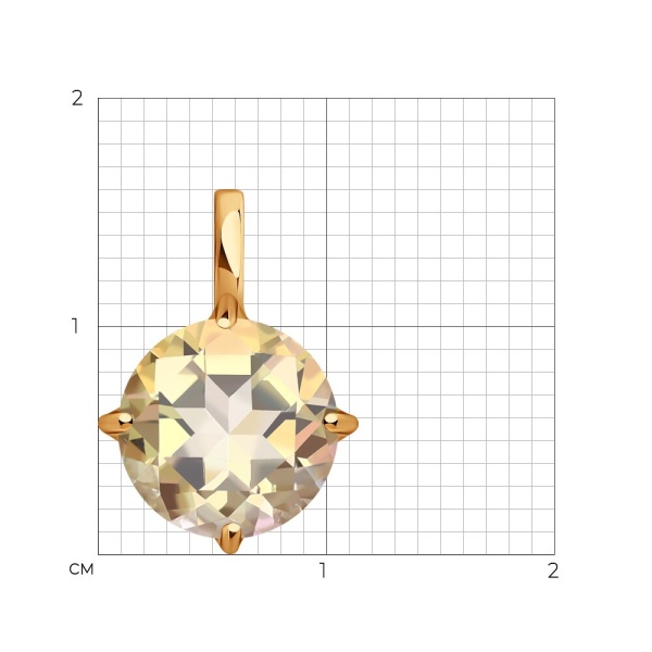 Подвеска из красного золота с топазом