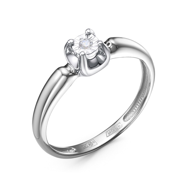 Кольцо из белого золота с бриллиантом