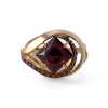 Кольцо из красного золота с гранатом и фианитами