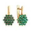 Серьги из красного золота с гидротермальными изумрудами