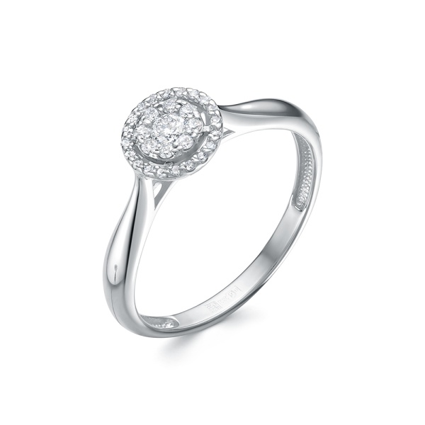 Кольцо из белого золота с бриллиантами