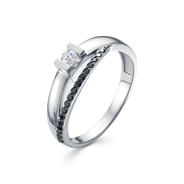 Кольцо из белого золота с бриллиантами