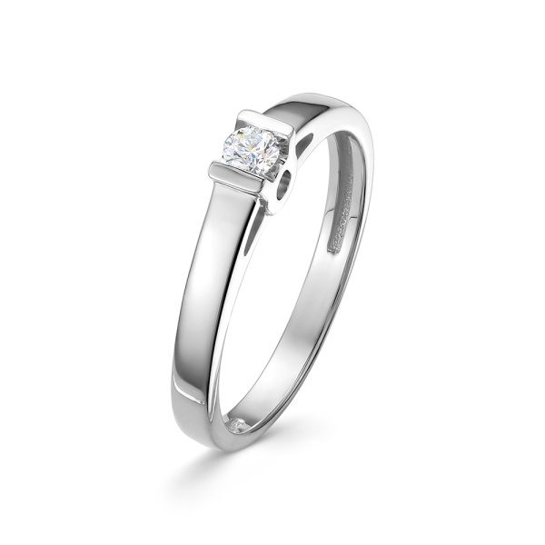 Кольцо из белого золота с бриллиантом