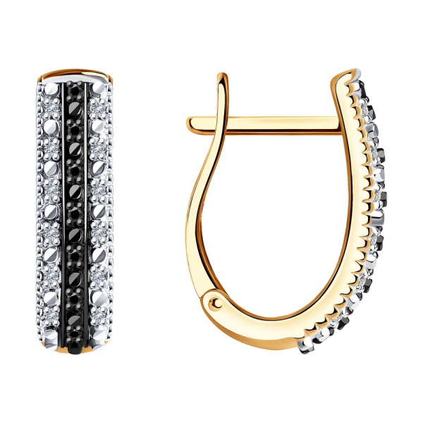 Серьги из красного золота с бриллиантами