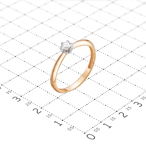 Кольцо из золота с бриллиантом