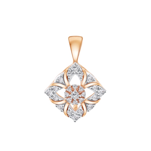 Подвеска из красного золота с фианитами