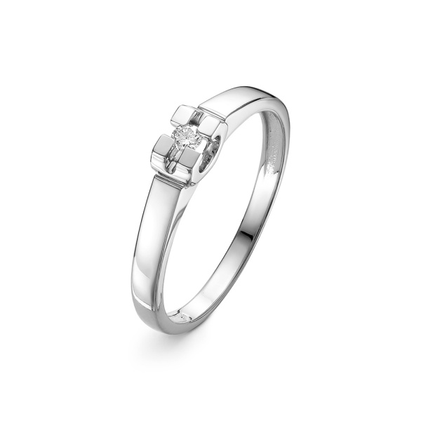 Кольцо из белого золота с бриллиантом