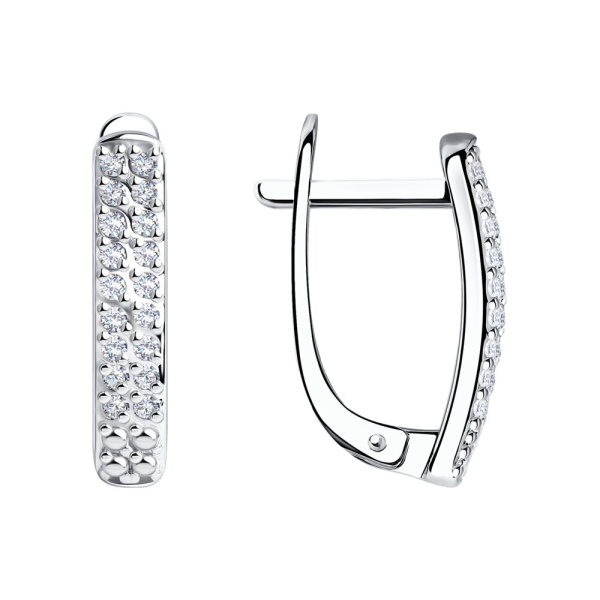 Серьги из белого золота с бриллиантами