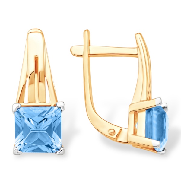 Серьги из красного золота с топазами