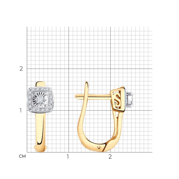 Серьги из красного золота с бриллиантами