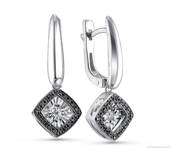 Серьги из белого золота с бриллиантами