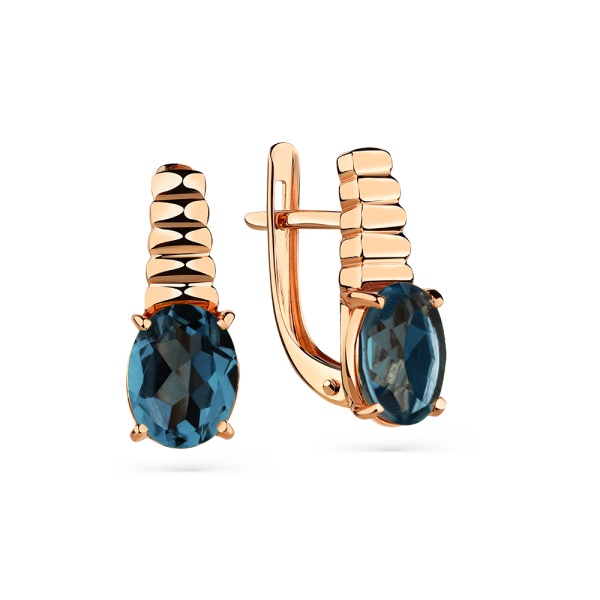 Серьги из красного золота с топазами