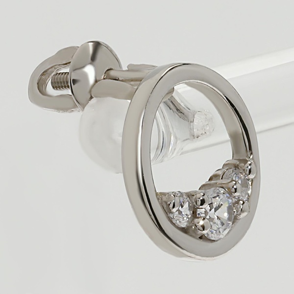 Серьги-пусеты из серебра с фианитами