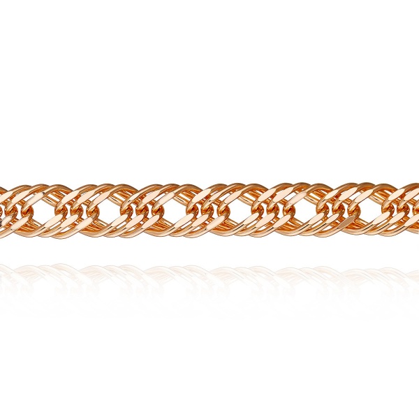 Цепь из красного золота 585, плетение «Ромб двойной»